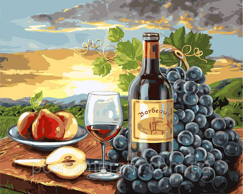 Картина за номерами BrushMe Груші і вино (BK-GX24253) 40 х 50 см (Без коробки)