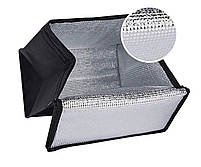 Компактна містка термосумка 20 літрів. Сумки-холодильники термосумки. Чорна термо сумка для пікніка, фото 3