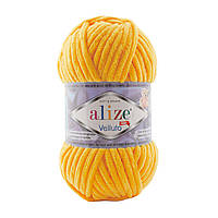 Alize VELLUTO (Веллуто) № 216 жовтий (Пряжа велюр, нитки плюшеві для в'язання)