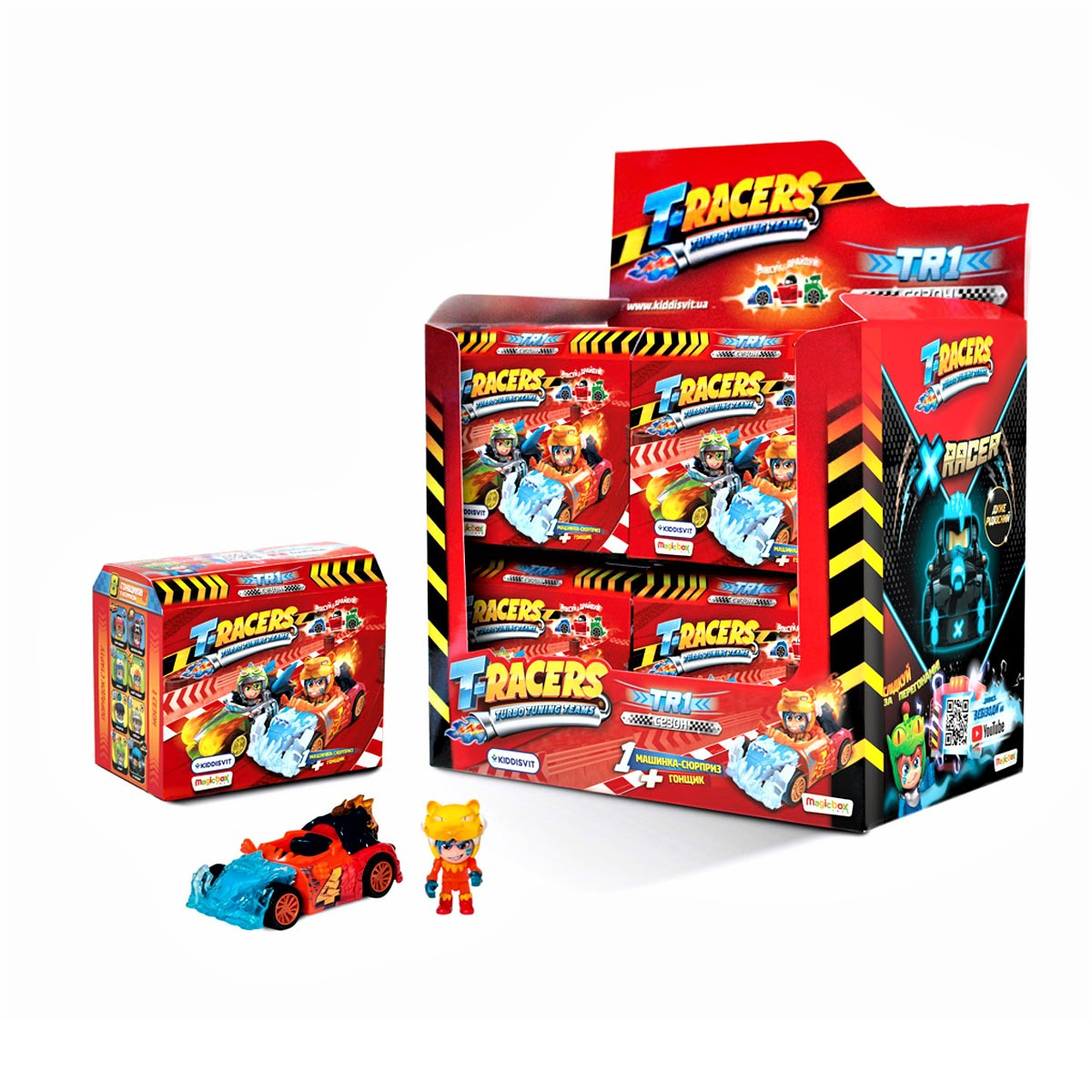 PTR1D208UA01 Машинка-конструктор T-RACERS - МІКСУЙ ТА ДРАЙВУЙ з гонщиком, в дисплеї TZP152