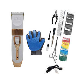 Машинка для стрижки собак та кішок акумуляторна з комплектом аксесуарів Bass Polska 8566