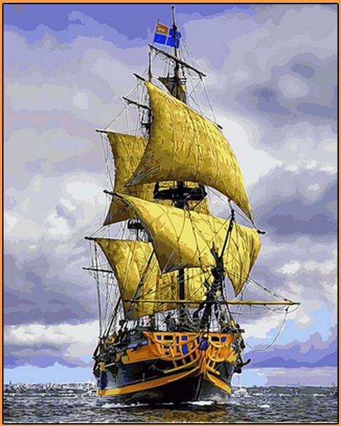Розмальовка для дорослих Babylon Піратський корабель (NB888R) 40 х 50 см