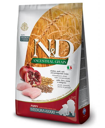 Farmina N&D LG Puppy Medium & Maxi Chicken Сухий корм для цуценят середніх і великих порід з куркою 2.5кг, фото 1