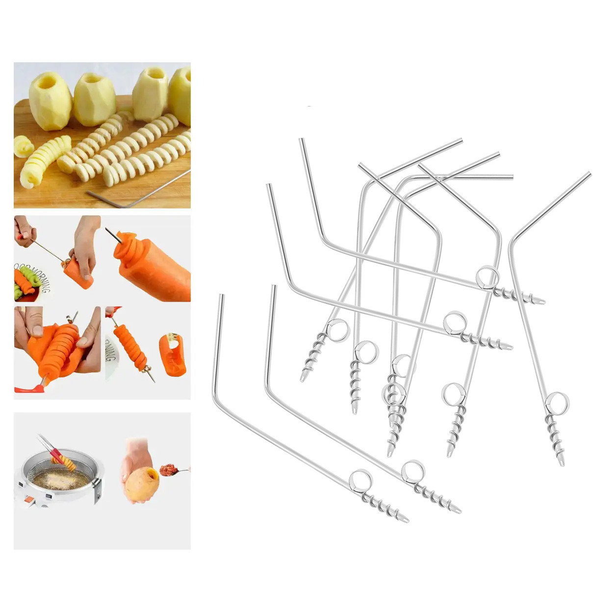 Комплект ножів для карвінгу і фарширування овочів, картоплі, кабачків, моркви 25 см (10 штук)