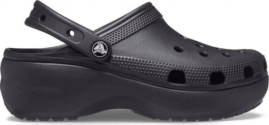 Crocs Clog CLASSIC PLATFORM Black Жіночі Сабо Крокс Класик чорні, фото 1