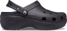Crocs Clog CLASSIC PLATFORM Black Жіночі Сабо Крокс Класик чорні