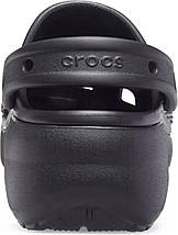 Crocs Clog CLASSIC PLATFORM Black Жіночі Сабо Крокс Класик чорні, фото 3
