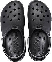 Crocs Clog CLASSIC PLATFORM Black Жіночі Сабо Крокс Класик чорні, фото 4