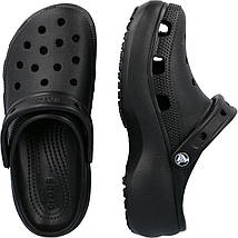 Crocs Clog CLASSIC PLATFORM Black Жіночі Сабо Крокс Класик чорні, фото 5