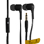 Навушники з мікрофоном D3, Чорні / Дротова гарнітура для телефону / Вакуумні навушники, фото 4