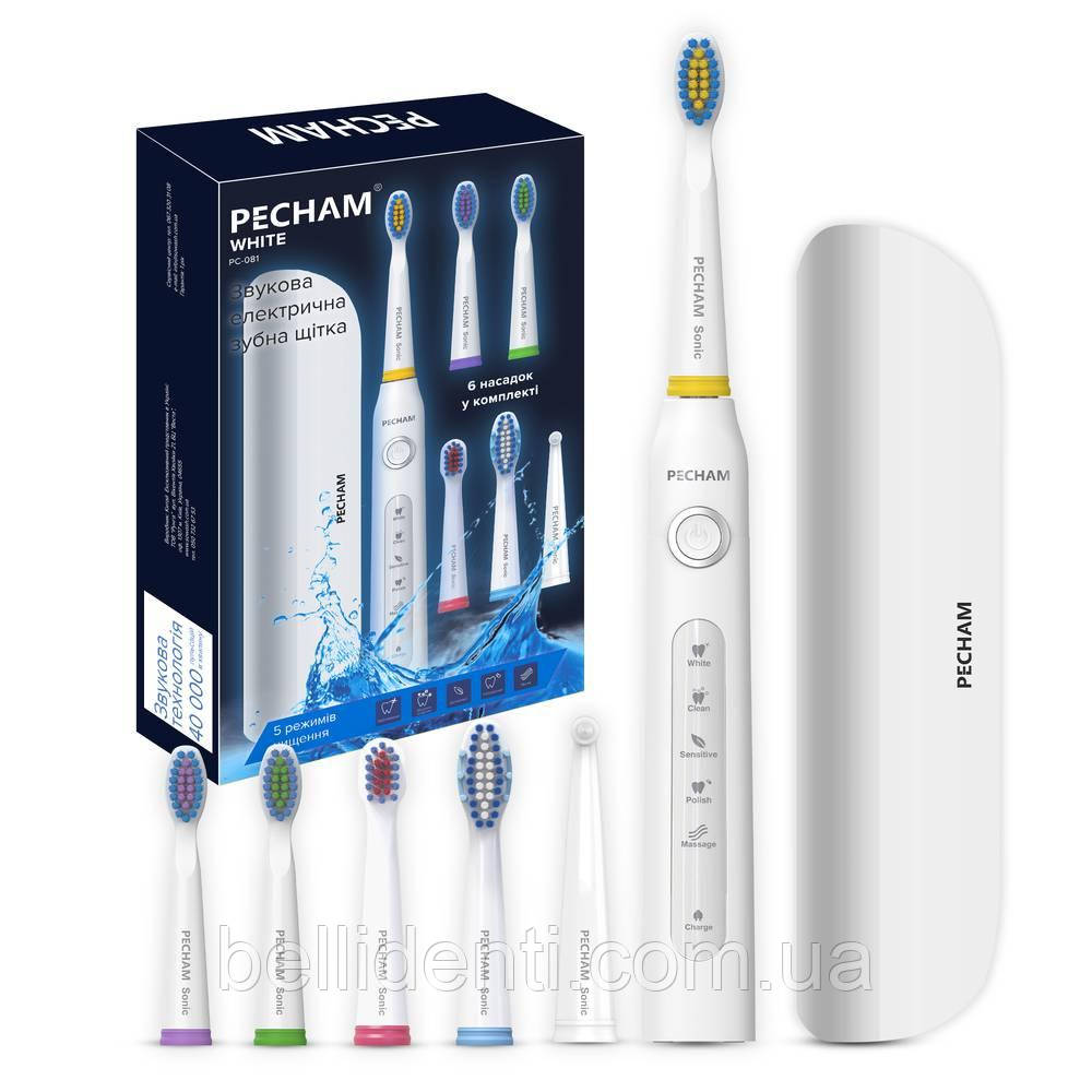 Звукова електрична зубна щітка PECHAM Travel PC-081 (біла)