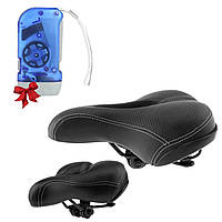 Седло для велосипеда с вентиляцией + Подарок Ручной фонарик Watton WT-092 / Велоседло