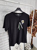 Женская черная оригинальная футболка karl lagerfeld карл лагерфельд с вышивкой 216w1792, подарок девушке, сест