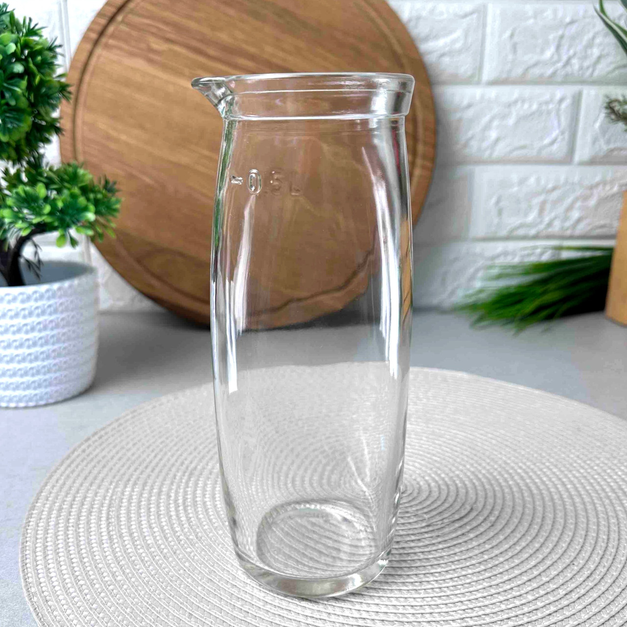 Овальне карафа для вина з міткою Uniglass 0,5 л, графин для вина Eva Carafe