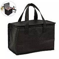 Ізотермічна сумка термосумка 5 літрів. Сумки-холодильники термосумки. Чорна термо сумка для їжі та напоїв, фото 3