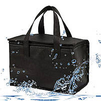 Ізотермічна сумка термосумка 5 літрів. Сумки-холодильники термосумки. Чорна термо сумка для їжі та напоїв, фото 4