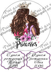 Картинка для кондитерских виробів Жіноча (На торт круг, прямокутник) (лист А4)