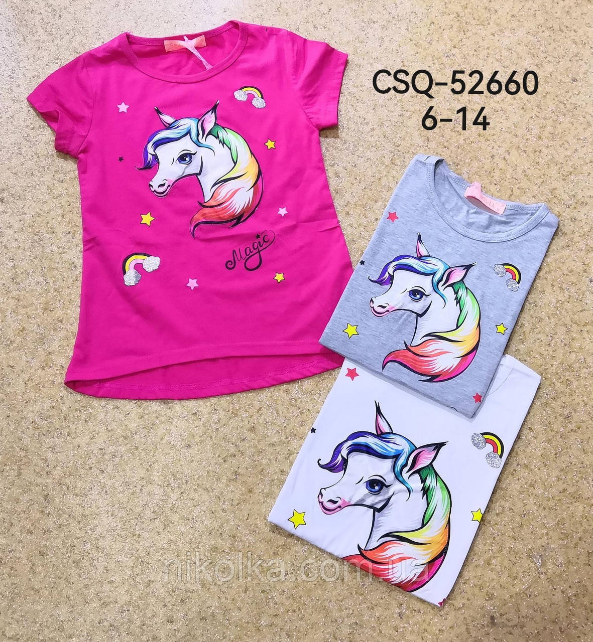 Футболка для дівчаток оптом, Seagull, 6-14 рр., арт. CSQ-52660, фото 1