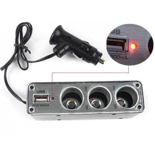 Трійник автомобільний розгалужувач WF 0096 USB