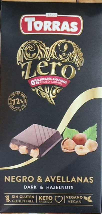 Шоколад Torras Dark & Hazelnuts чорний з лісовим горіхом 150 г. Іспанія