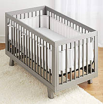 Захист на ліжечко для новонародженого 2в1 захисні бортики (150*27 см.) та (320*27 см.) см Білий, фото 3