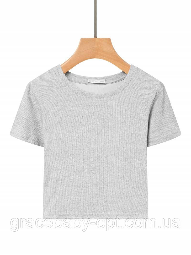 Футболка-топ рубчик жіноча оптом, Glo-story, XS-XL pp, № WPO-B4207-3, фото 1