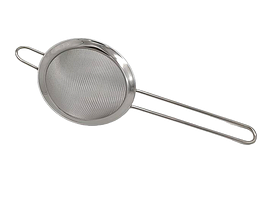 Сито друшляк маленьке кухонне кругле нержавіюча сталь з широкою окантовкою густе D 12 cm L 30 cm