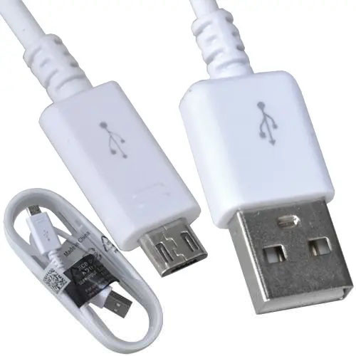 Шнур компьютерный, штекер USB А - штекер miсro USB (Samsung), short pin, 1м, белый - фото 1 - id-p990283316
