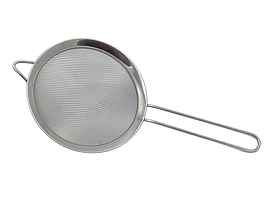 Сито друшляк маленьке кухонне кругле нержавіюча сталь з широкою окантовкою D 14 cm L 29 cm