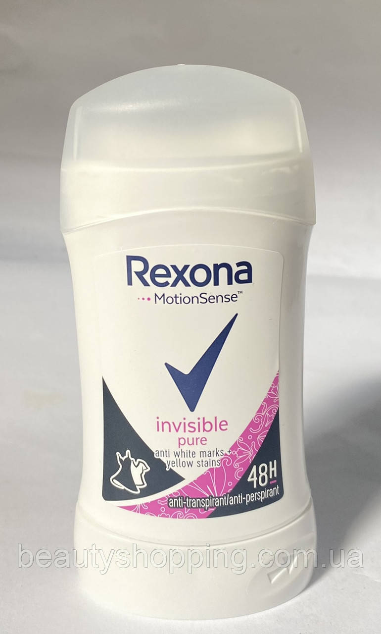 Rexona  Invisible Pure Motion Sense Захист на чорному і білому жіночий твердий антиперспірант на 48 годин