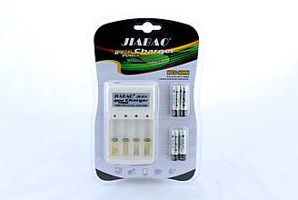 Зарядний пристрій з батарейками JB-212 (мікропальчик "AAA")