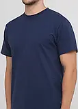 Футболка чоловіча базова, стильна повсякденна, однотонна бавовняна якісна темно синя, stedman, фото 3
