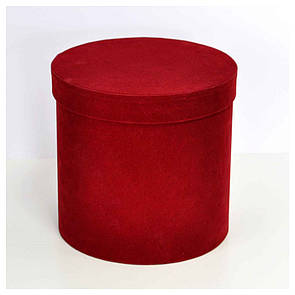 Оксамитова кругла коробка для квітів d = 20 h = 20 см