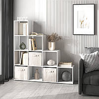 Стелаж VAYS M-40, книжкова полиця з 10 комірками, етажерка для дому, іграшок і декору, ЛДСП, 143×29×143 см