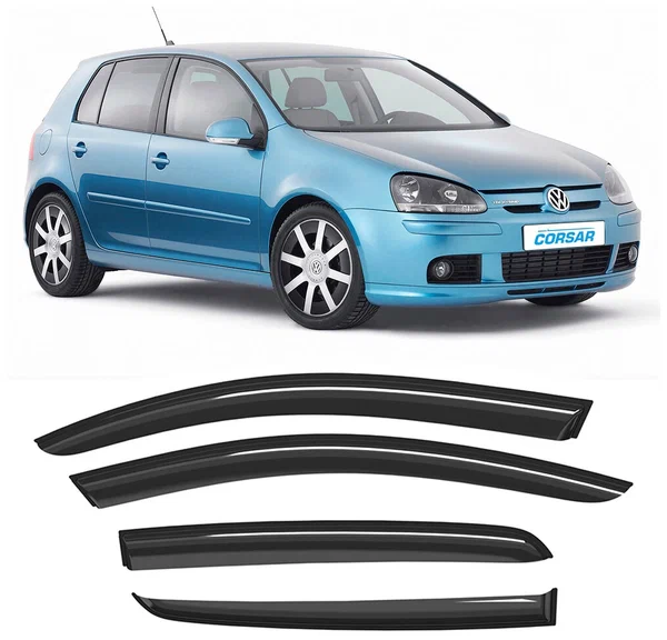 Дефлектори вікон вітровики Volkswagen Golf V хетчбек 5d 2003-2008 HIC Тайвань