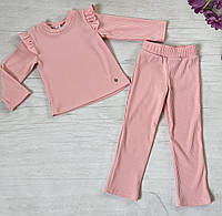 Детски костюм рубчик розовый для девочки 8365 на рост ;104;110