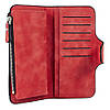 Стильний гаманець замшевий клатч (19 х 10,5 х 2 см) Baellerry Forever Темно-червоний / Жіночий гаманець з еко замші, фото 6