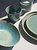 Набір 6 керамічних тарілок сіро-блакитних Ларимар 21 см, фото 6