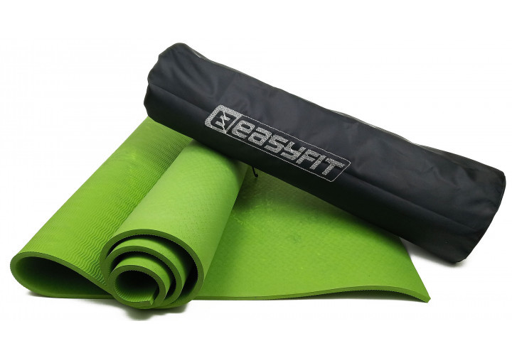 Килимок для йоги та фітнесу 183 см EasyFit PER Premium Mat 8 мм + Чохол салатовий
