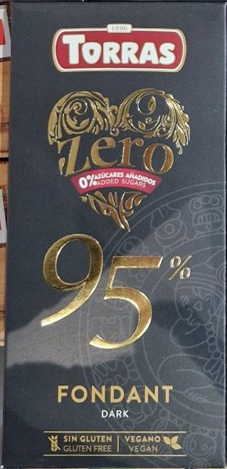 Шоколад Без цукру Torras Zero 95% чорний 100 г. Іспанія, фото 1