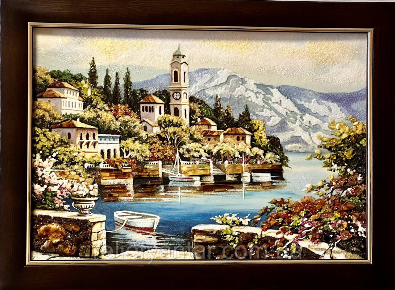 Картина Пейзаж з бурштину " Морська набережна"
