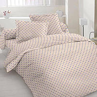Комплект постельного белья Бязь голд люкс Бежевый с геометрическими узорами Полуторный размер 150х220