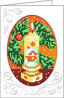 Новогодняя свечка Открытка с канвой с нанесенным рисунком Чарівниця M-02