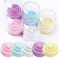 Пластикова кругла підставка для фрезерних насадок (6х5 см.) з кришечкою, на 48 комірок - S