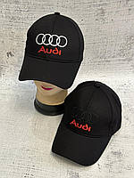 Кепка мужская Оптом только черние "Audi" хлопок 57-59 р с регулятором