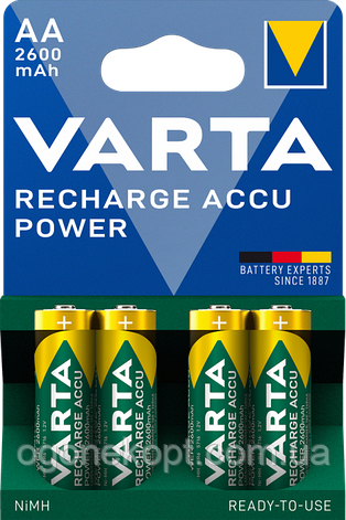 Акумулятори Varta — Rechargeable АА HR6 2600mAh 1.2V, фото 1