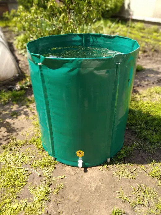 Складна ємність для води 200 л / Місткість для води на дачу / Бочка гнучка вертикальна Чорна, фото 1