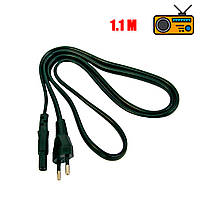 Шнур питания для радио-приемника h03vvh2-f, 118 см, Черный сетевой кабель для радио | шнур для радіо (NV)
