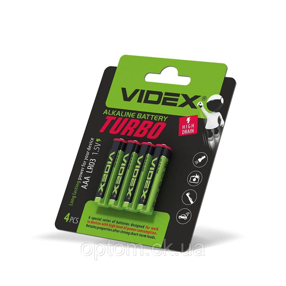 Батарейка Videx LR03 (AAA) Turbo blister 4pcs
