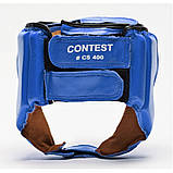 Шолом боксерський для змагань шкіряний Leone Contest Blue S синій, фото 5